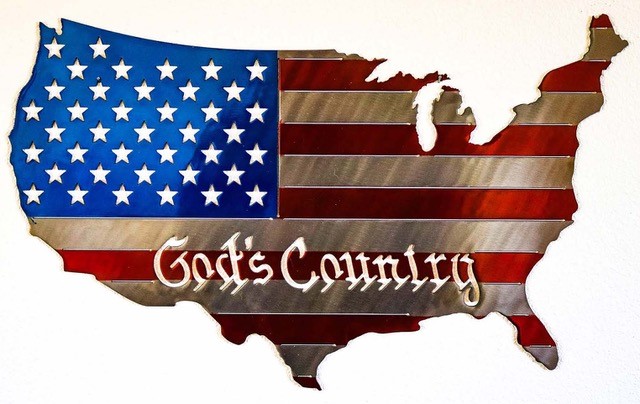 Steel American Flag Wall Art from County Line CNC