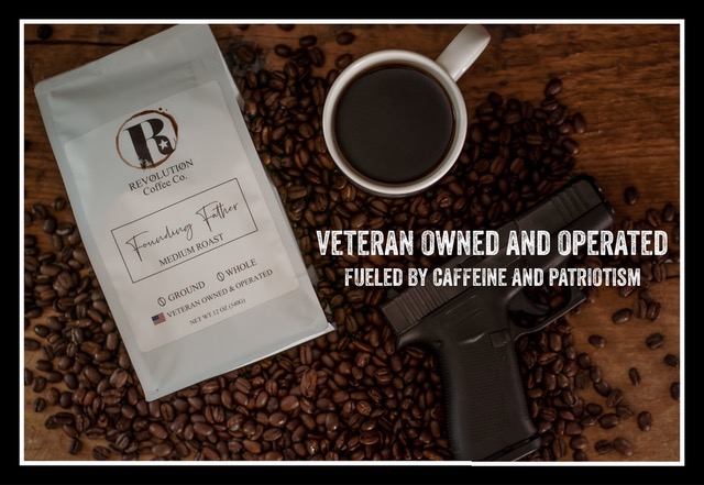 High quality coffee from veteran owned Revolution Coffee Company