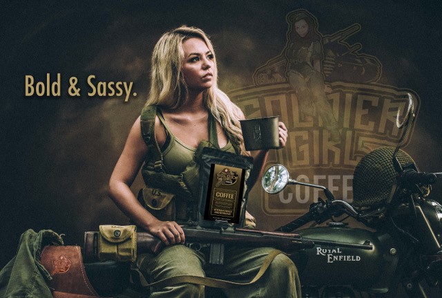 Bad ass coffee and merchandise from Soldier Girl Coffee