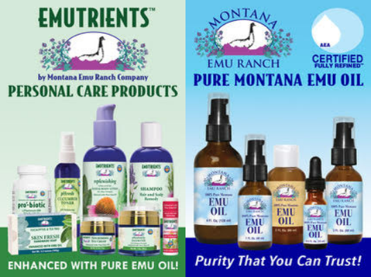 Pure and natural products from Montana Emu Ranch