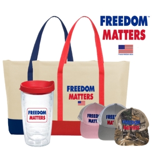 Conservative branded apparel to promote your conservative values from Freedom Matters