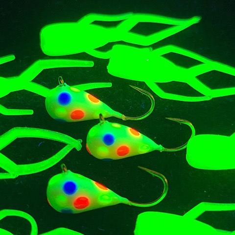Plastic glowing lures from Northwoods Fishing