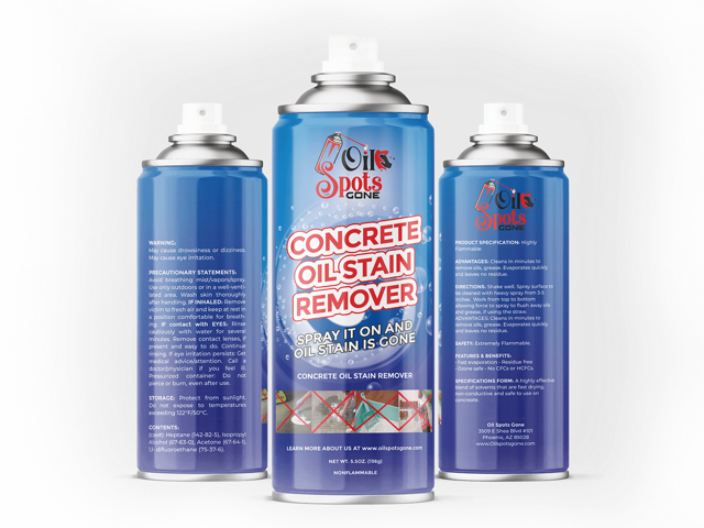 Easily remove oil stains from any concrete surface with Oil Spots Gone
