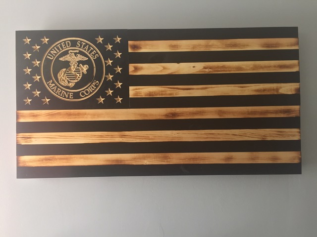 Patriotic wooden flags from Patriot Home & Yard