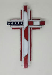 Handmade cut glass on wood crosses from Simply Crosses