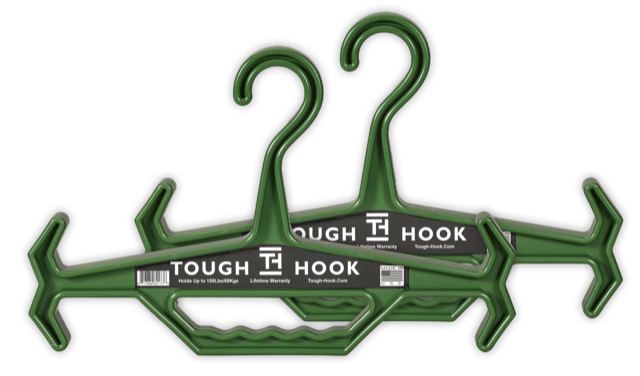 Super sturdy clothing and equipment hangers from Tough Hook Hangers
