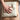 Hot Cherry Square Pillow in Natural Denim