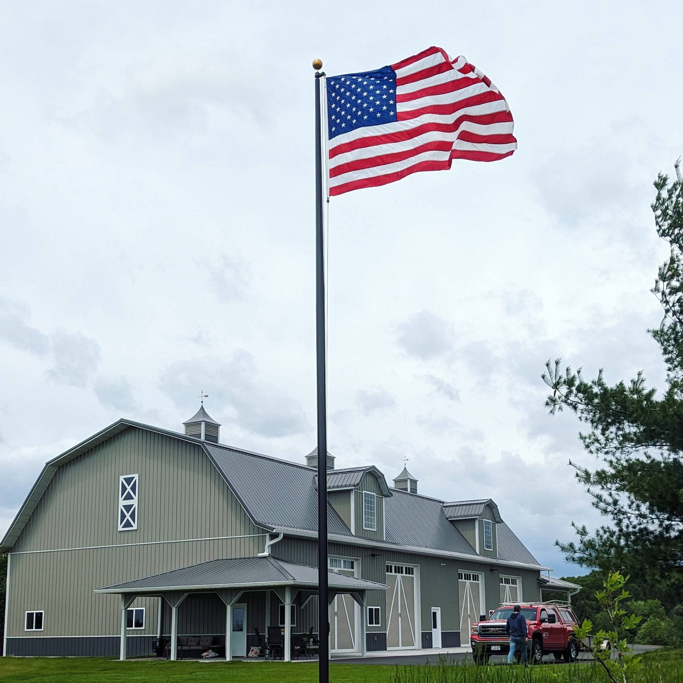 30' External Halyard Aluminum Flagpole - Continental Series – Mammoth ...