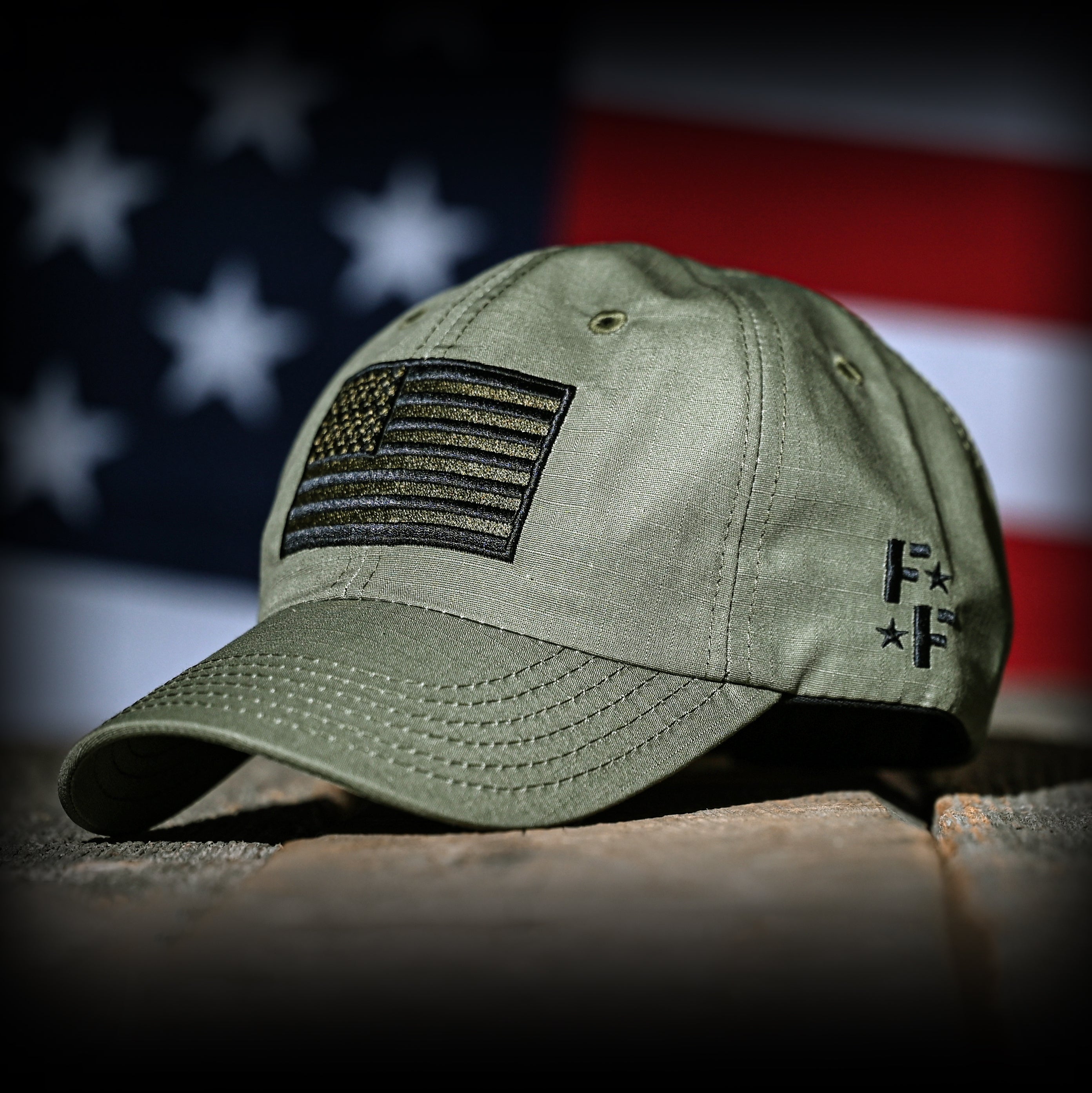 Ranger Green Ripstop Full Fabric American Flag Range Hat – Mammoth Nation