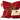 Hot Cherry Square Pillow in Red Denim