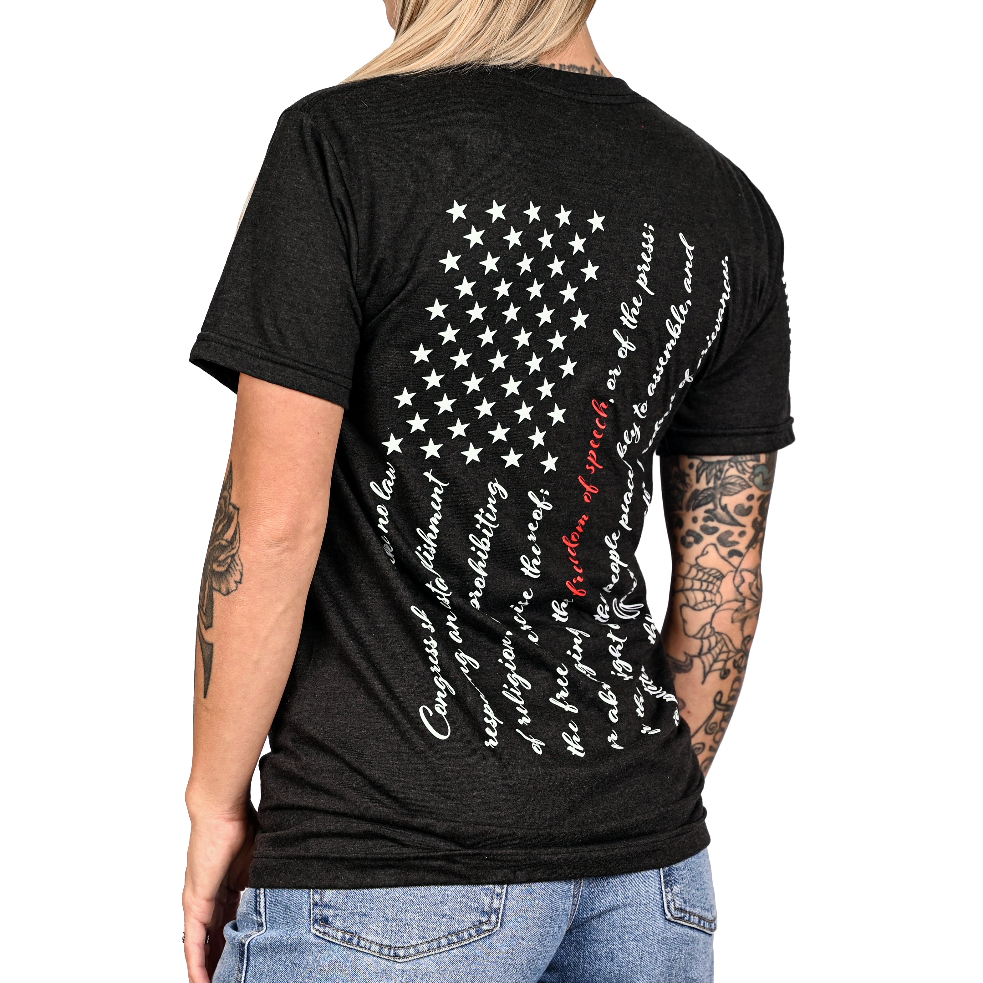 Women's Won't Be Silenced First Amendment Patriotic Tshirt (Boyfriend ...