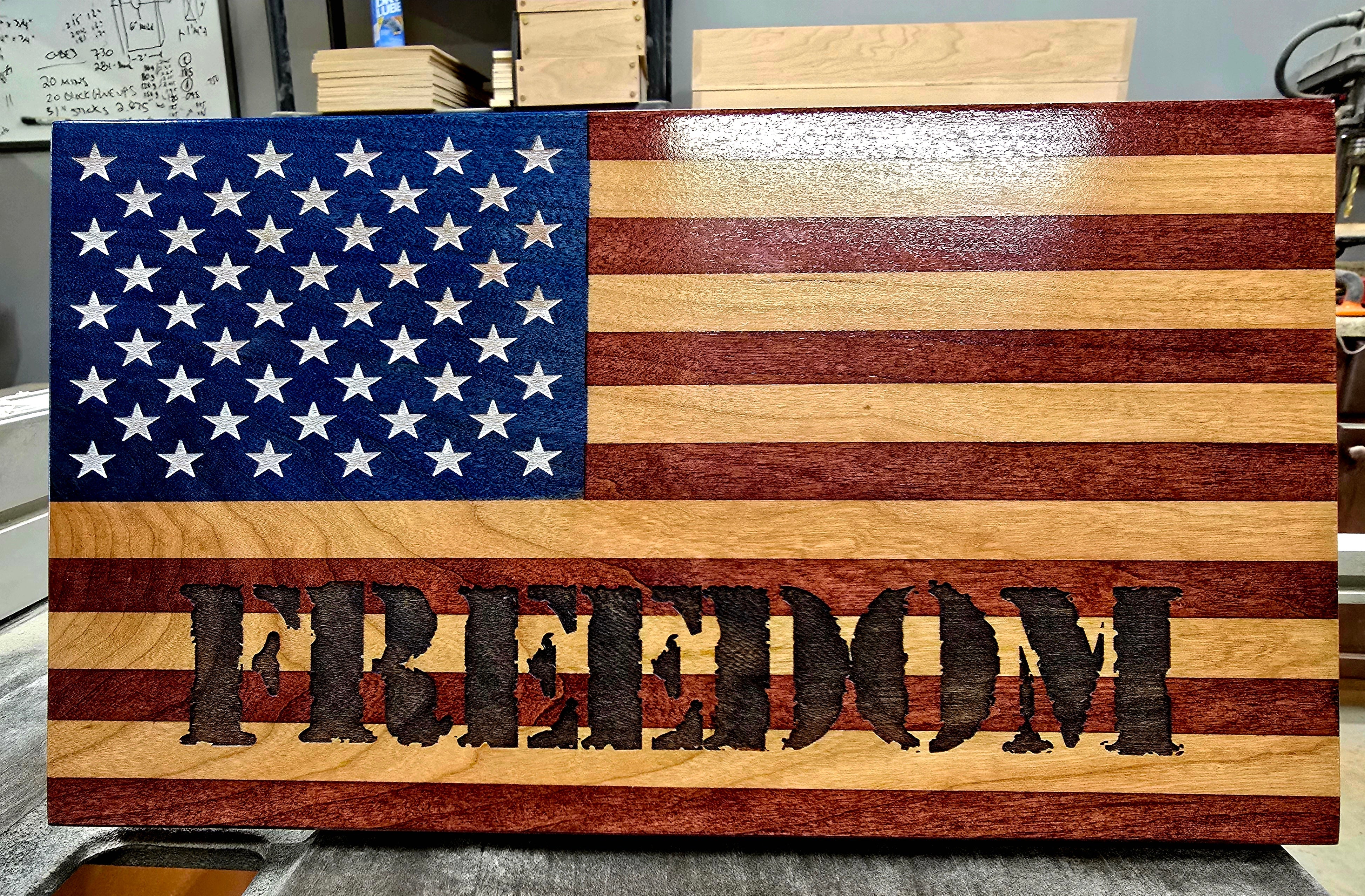 Freedom Handcrafted Wooden Desktop Flag – Made by U.S. Veterans ...