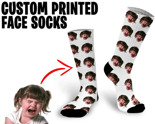 custom printed face socks