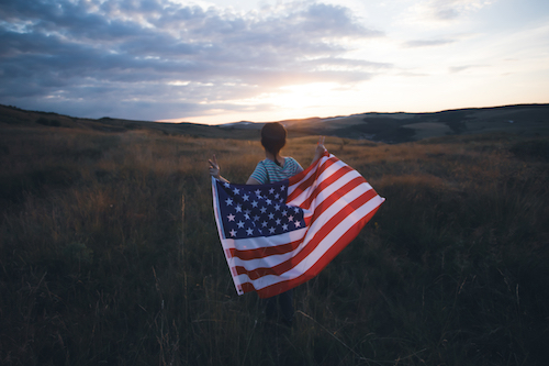 woman with flag from conservative flag company